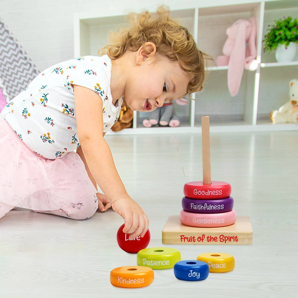 Puzzle Wood Stackable Rings - Fruit Of The Spirit