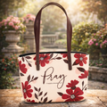 Bible Case Handled PRAY Red Flowers