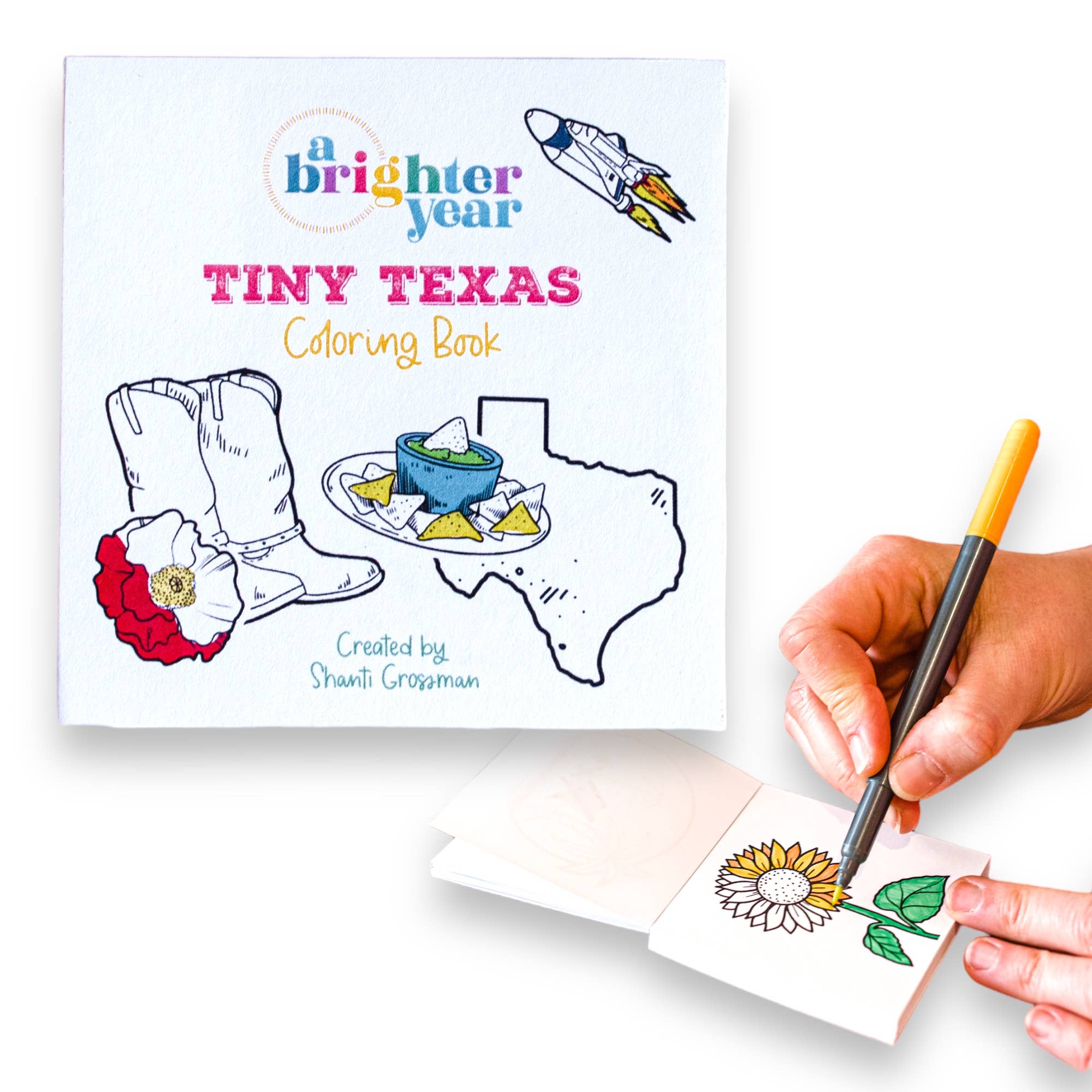 Tiny Texas Themed Illustrations Mini Coloring Book