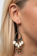 Adobe Air - white and brass earrings
