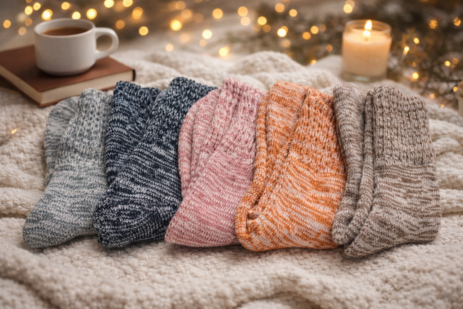 Classic Heathered Cozy Socks One Pair