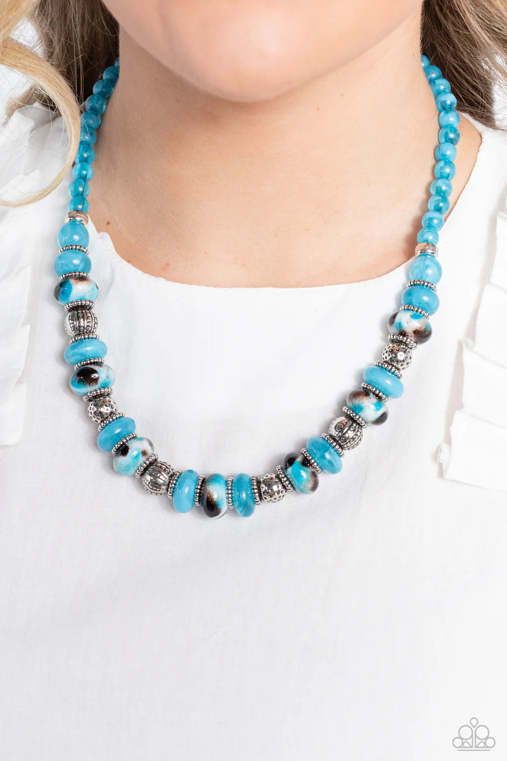 Warped Whimsicality - blue - necklace