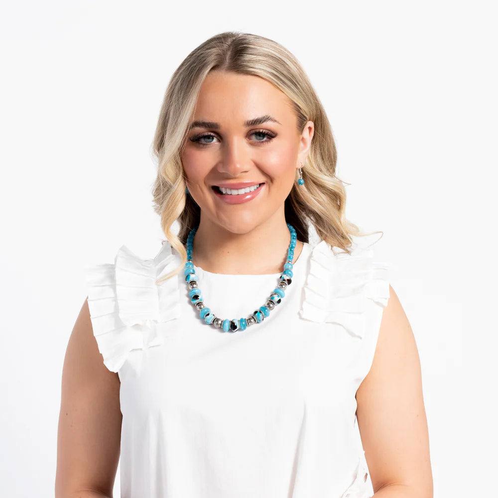 Warped Whimsicality - blue - necklace