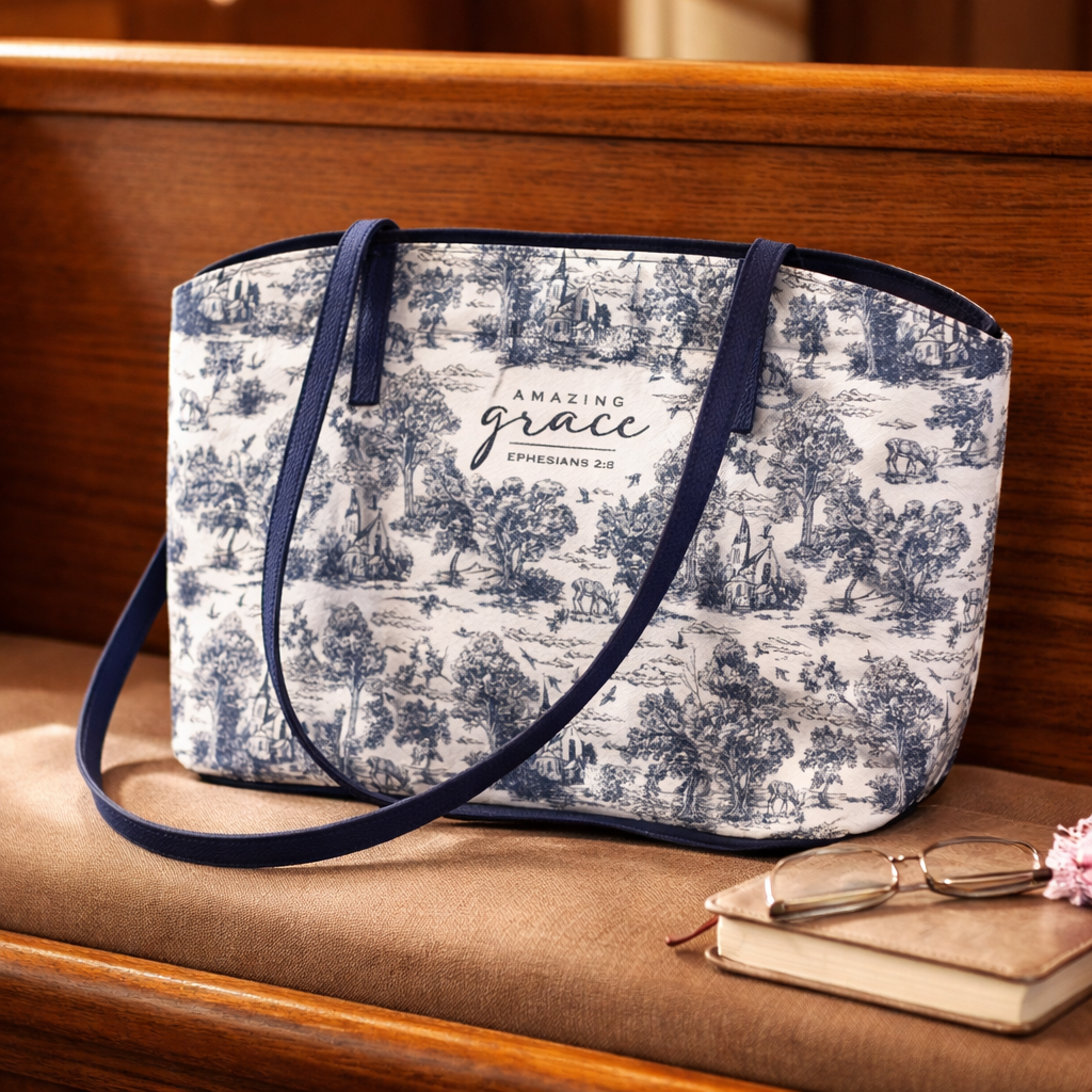 Bible Case Purse Grace Church Toile Wedge Large