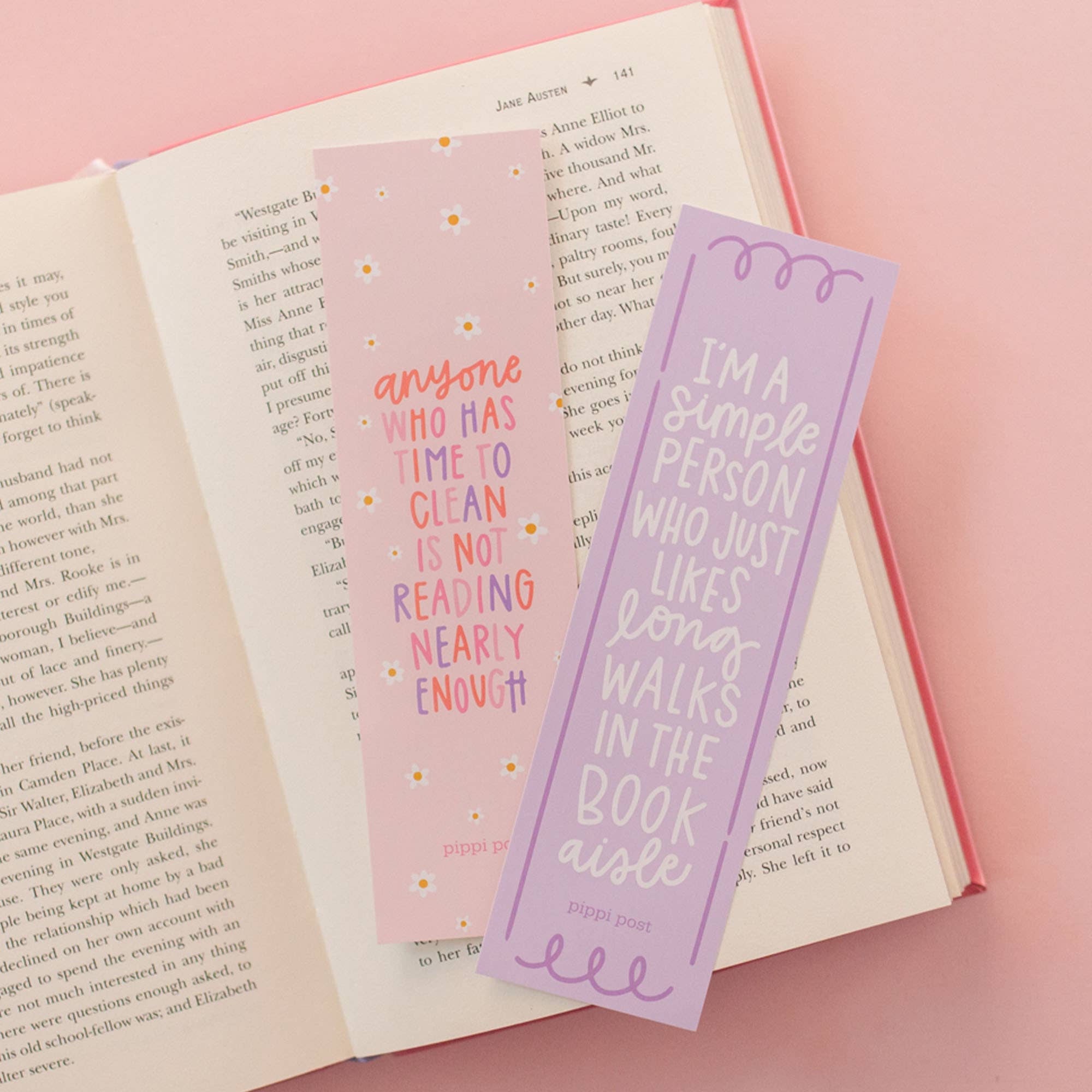 Long Walks in the Book Aisle Bookmark Set of two
