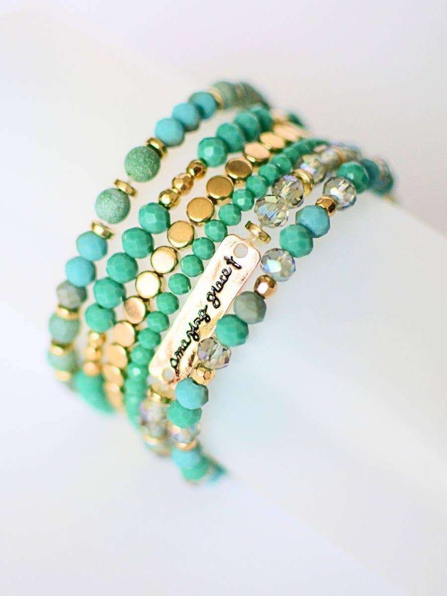 Amazing Grace Bracelet Set – Christian Jewelry, Faith Gift One Set