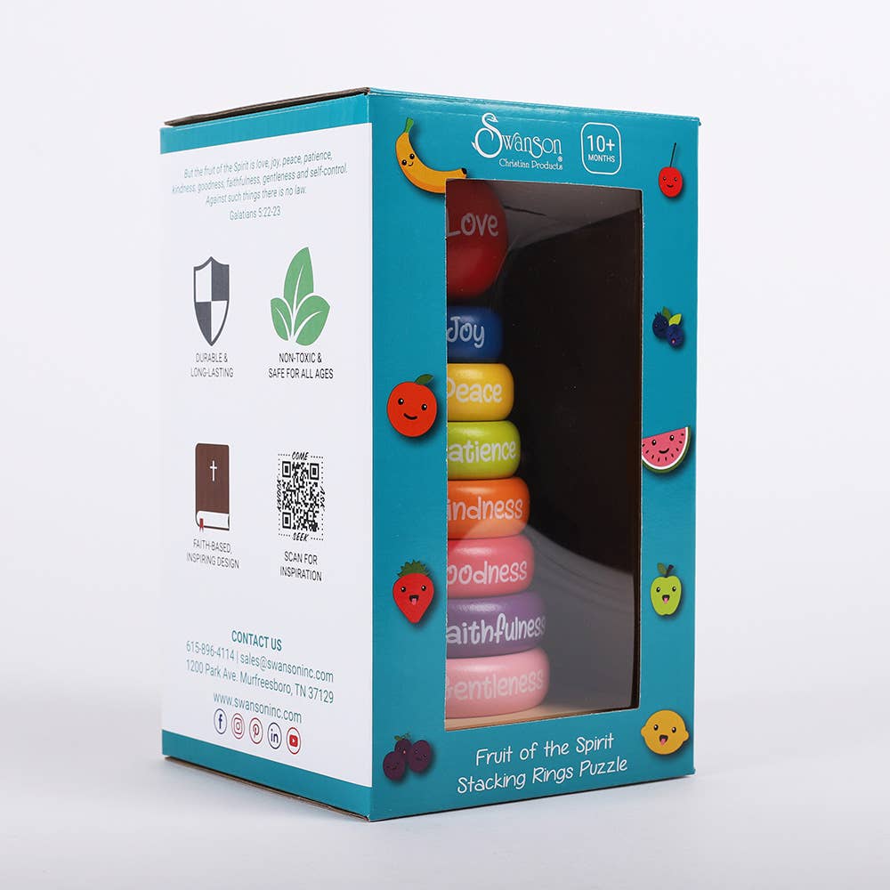 Puzzle Wood Stackable Rings - Fruit Of The Spirit