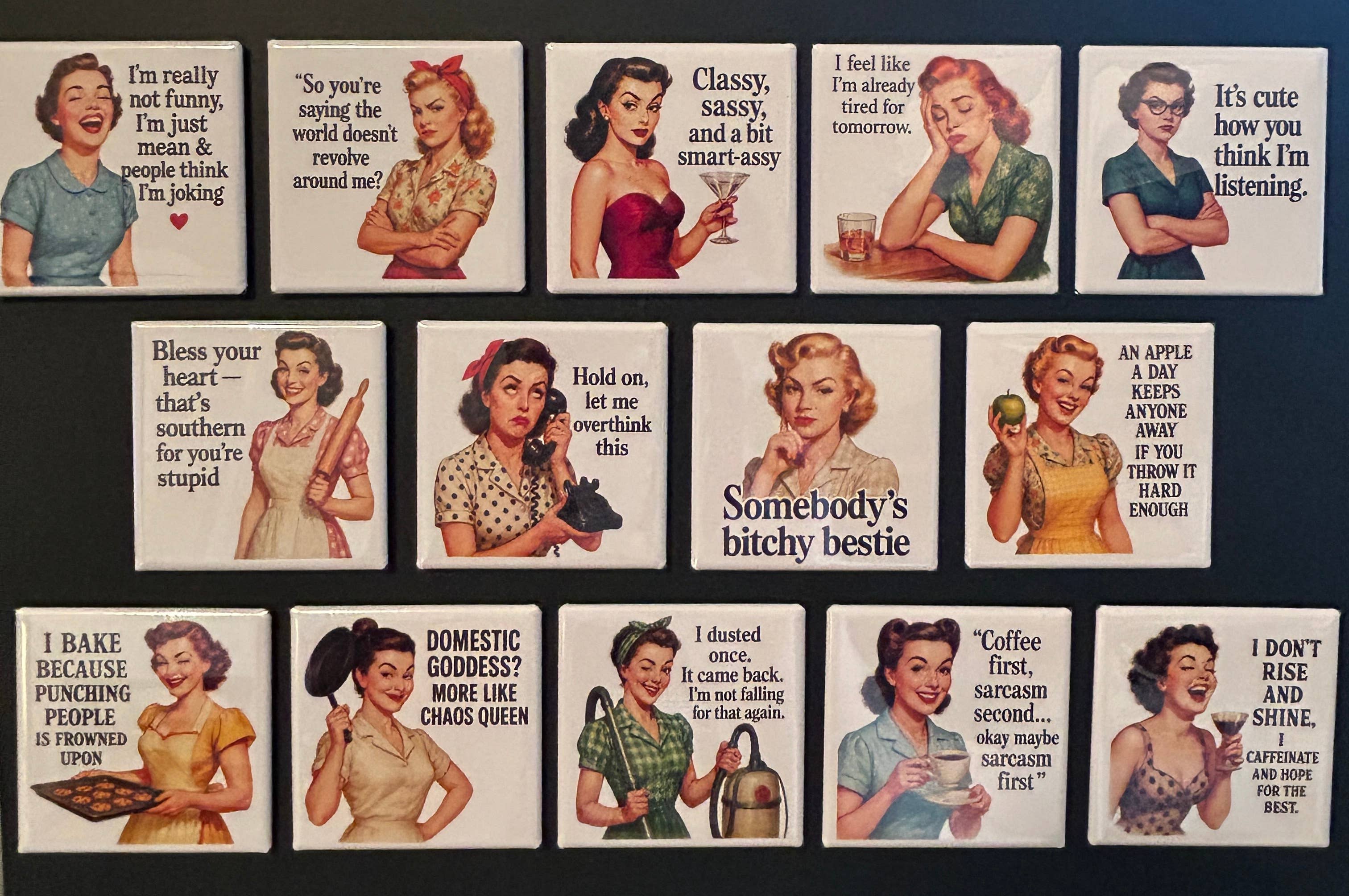 Baking vs Punching People Retro Sassy Magnet