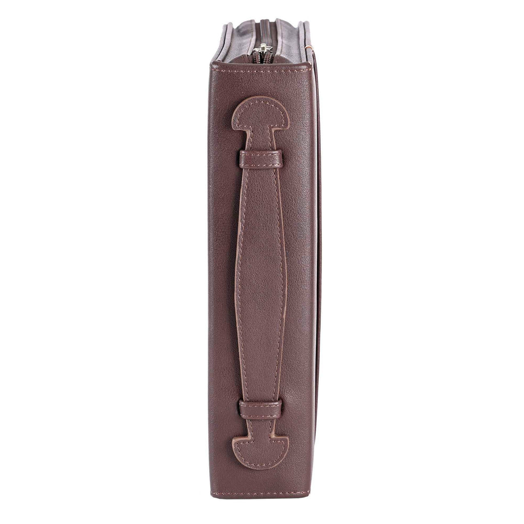 BIBLE COVER CLASSIC FAUX LEATHER DARK BROWN-XXL