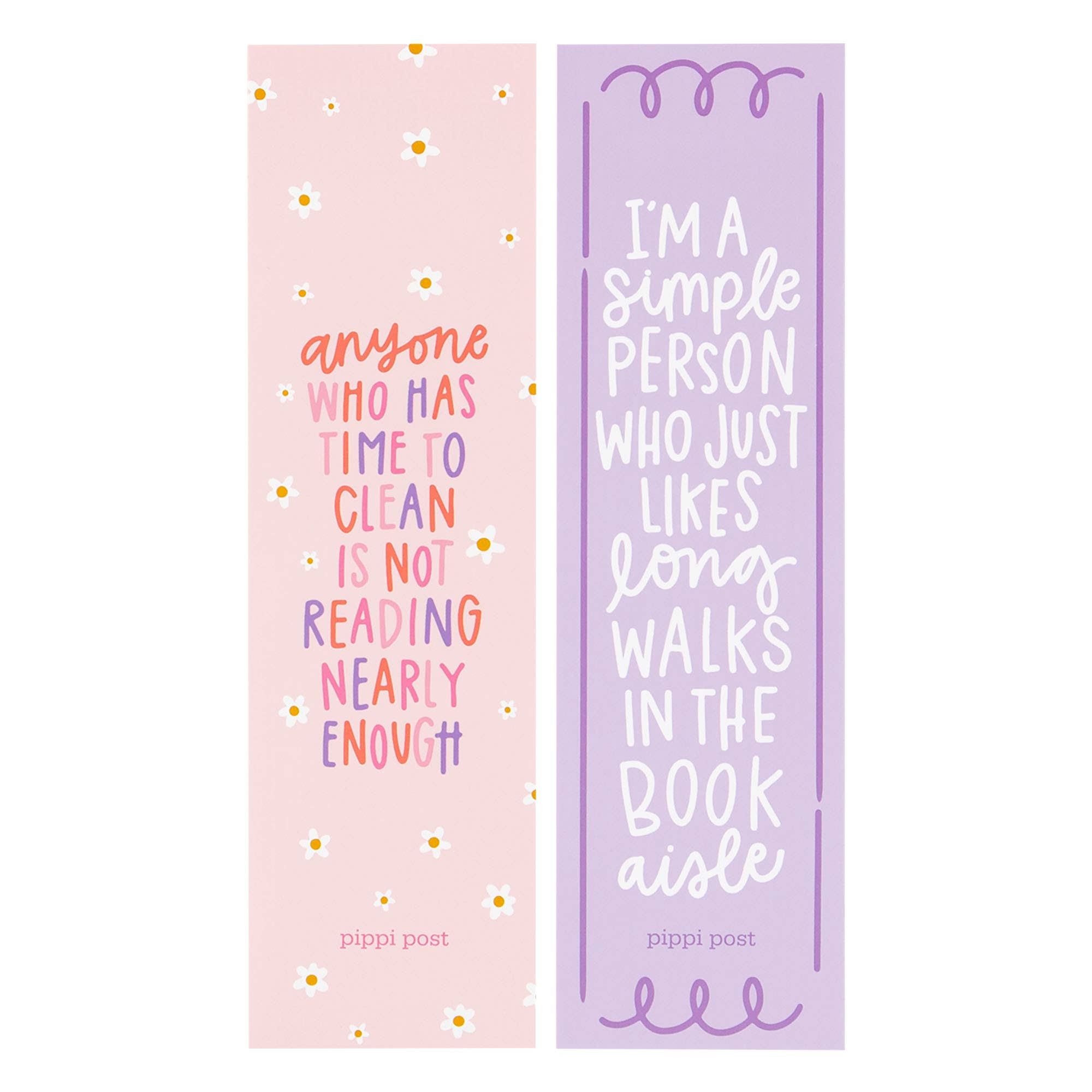 Long Walks in the Book Aisle Bookmark Set of two