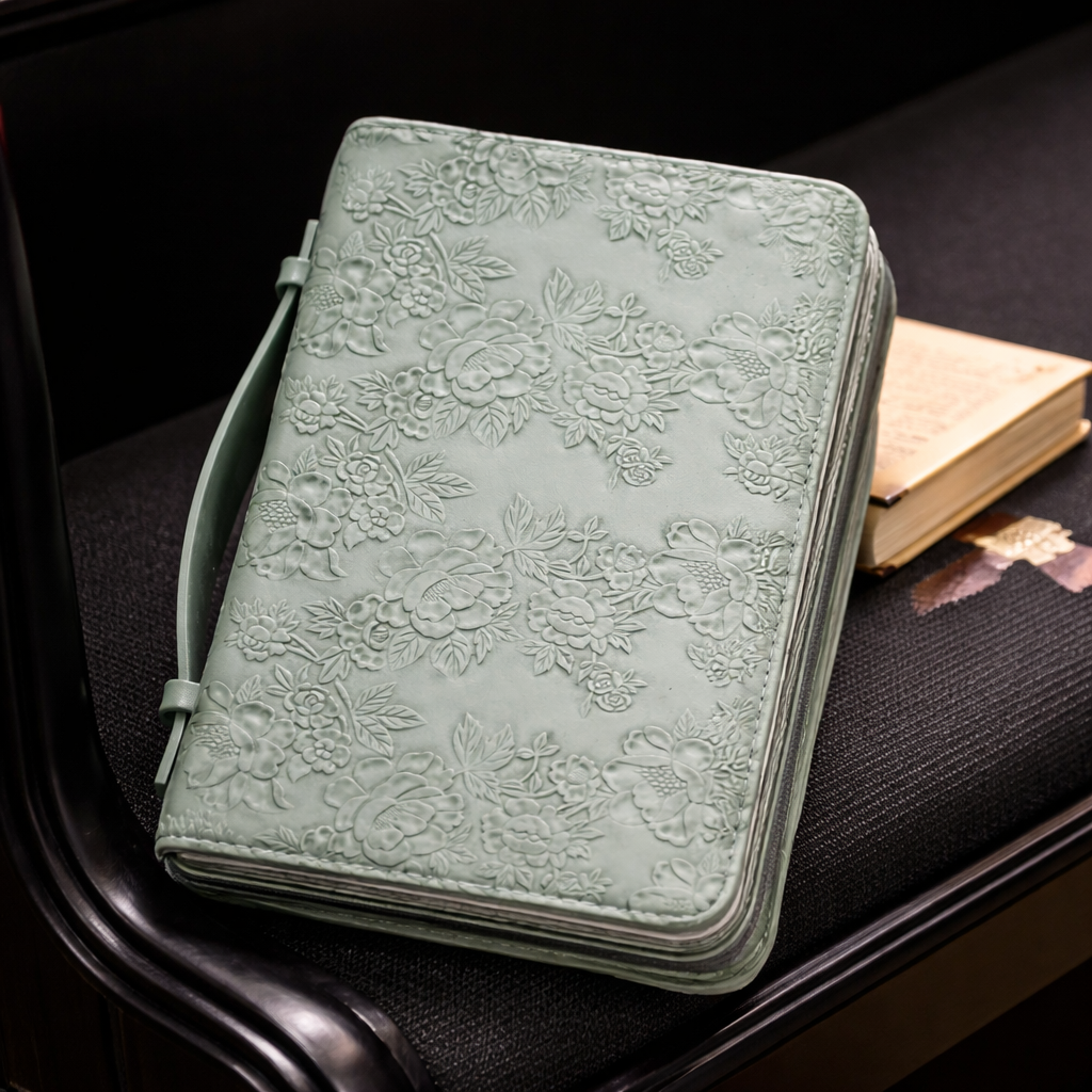 Bible Case Floral LIGHT Green