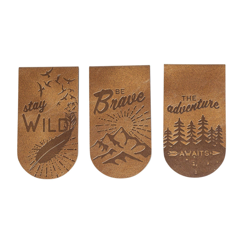 Magnetic Page Markers (3 Pc) Leather Bookmarks