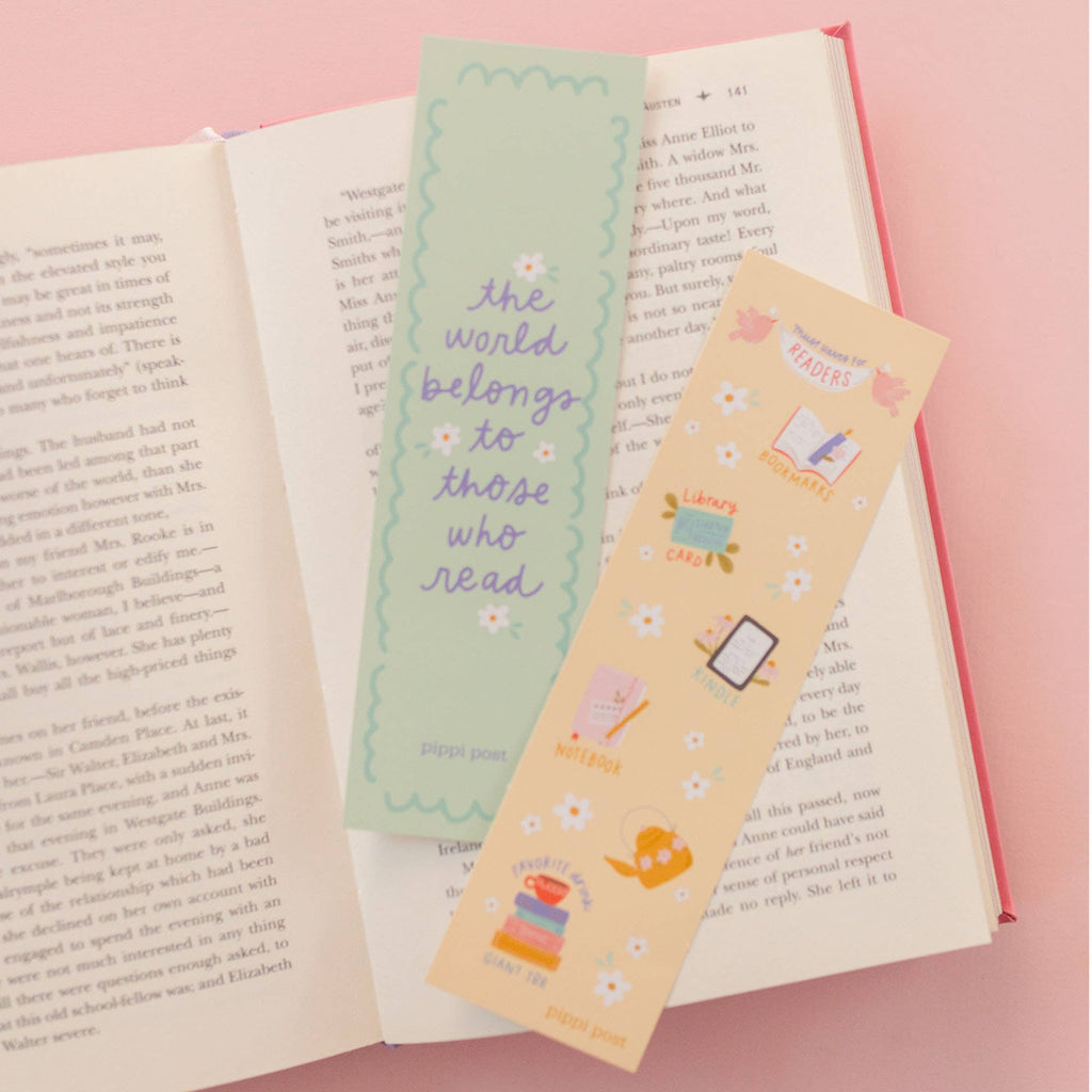 The World Belongs to Those Who Read Bookmark Set of two