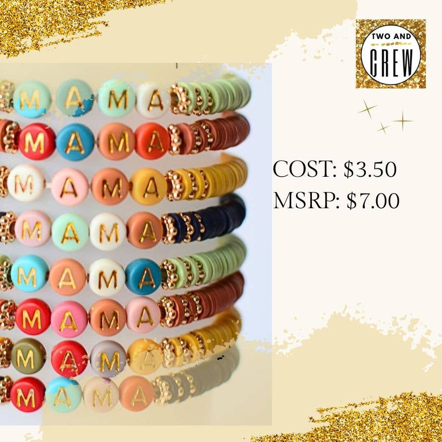 MAMA Bracelet – Mothers Gift, Mint ONE bracelet
