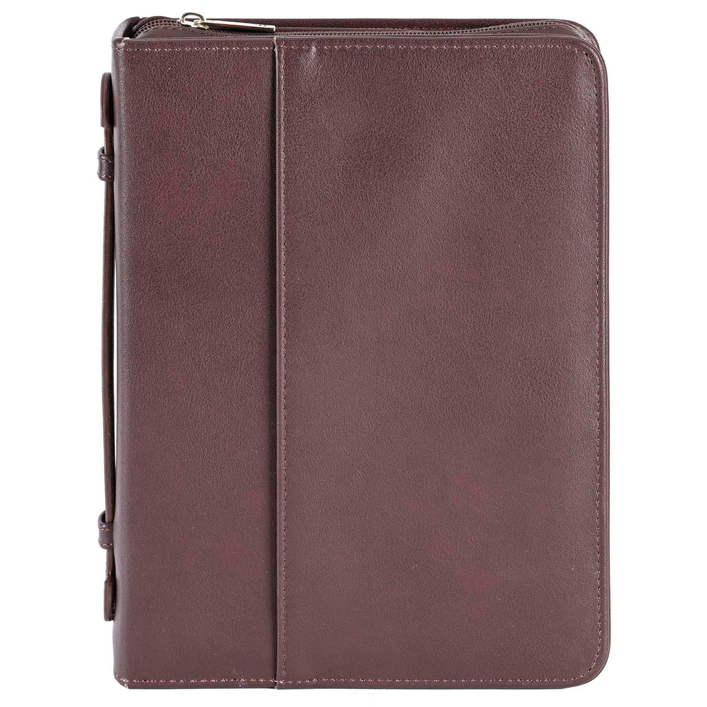 BIBLE COVER CLASSIC FAUX LEATHER DARK BROWN-XXL