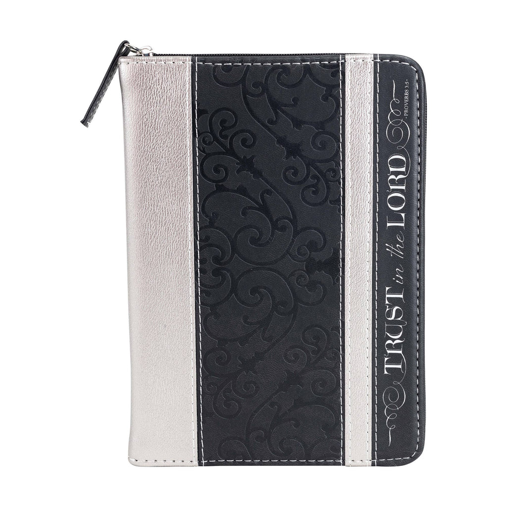 Zippered Journal Black And Silver Trust in the Lord