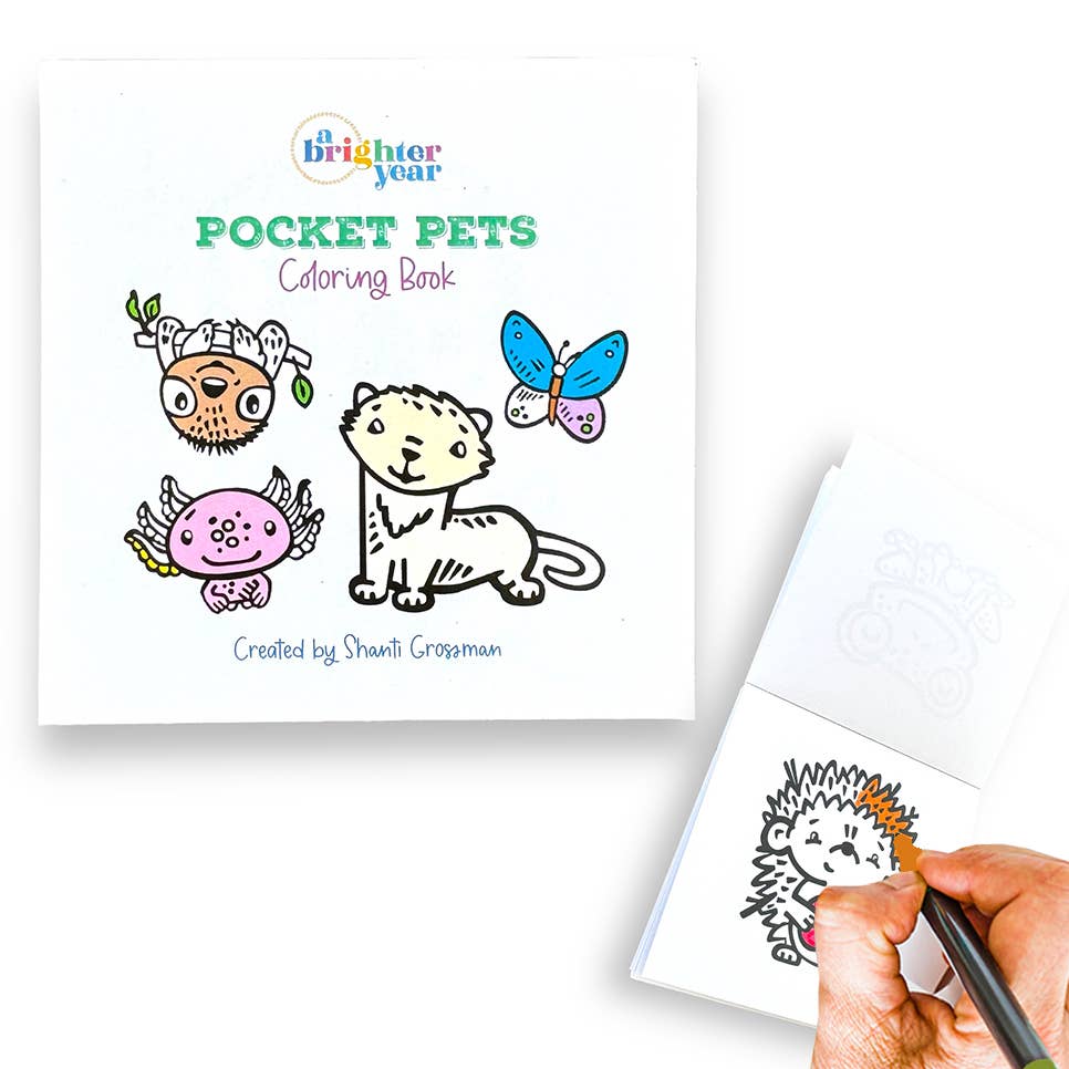 Pocket Pets Animal Designs 3x3 Mini Coloring Book
