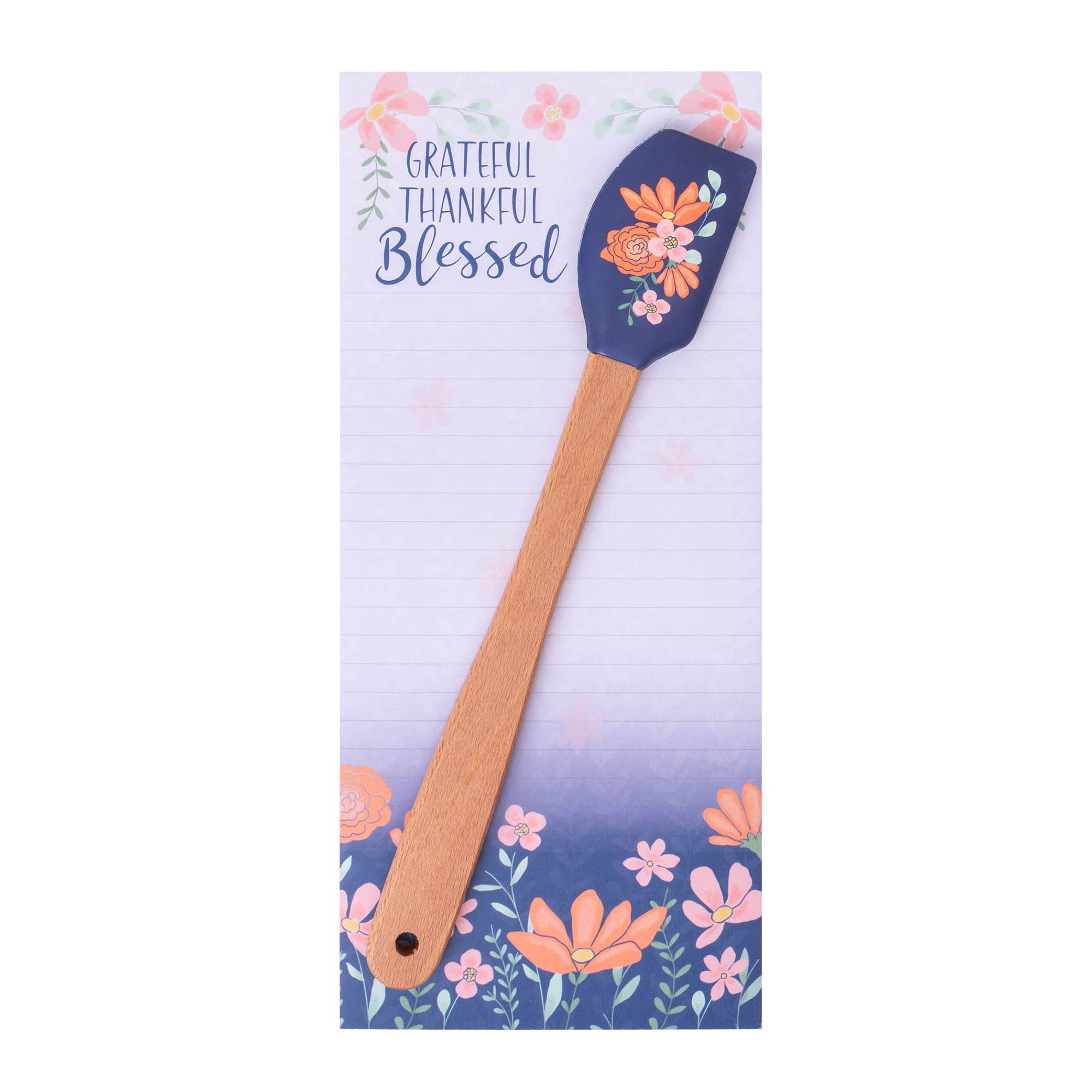 Kitchen Gift Set: Grateful Thankful Blessed -Spatula and Notepad