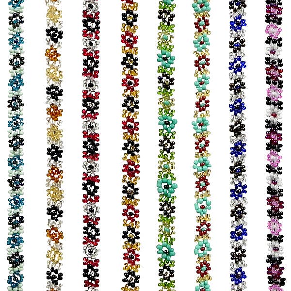 Guatemalan Flower Seed Bead Strand Bracelet ONE