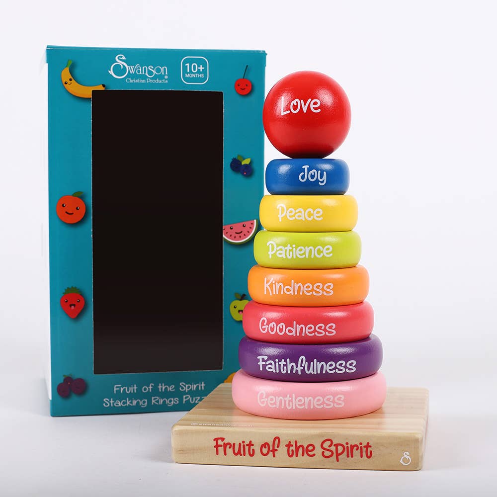 Puzzle Wood Stackable Rings - Fruit Of The Spirit