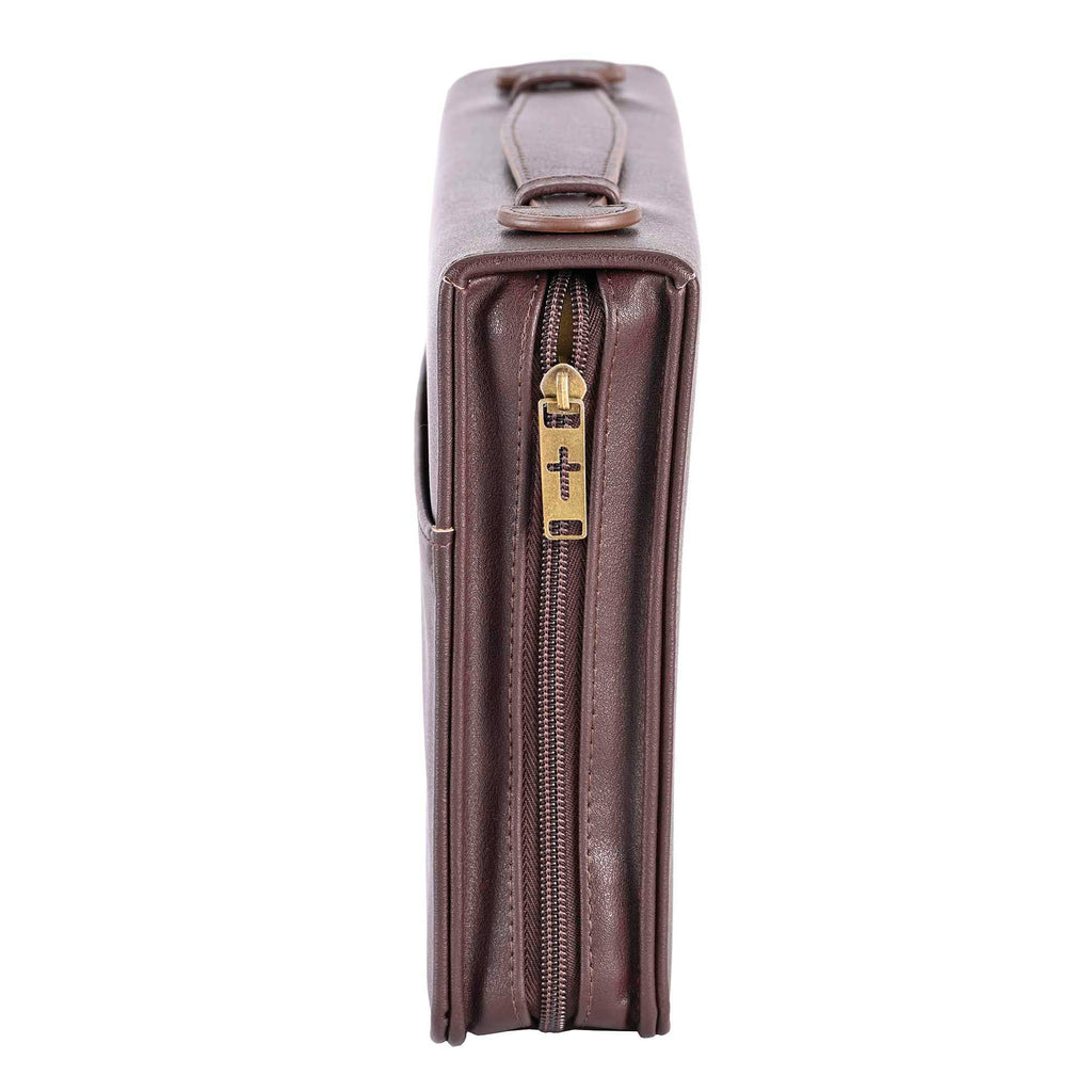 BIBLE COVER CLASSIC FAUX LEATHER DARK BROWN-XXL