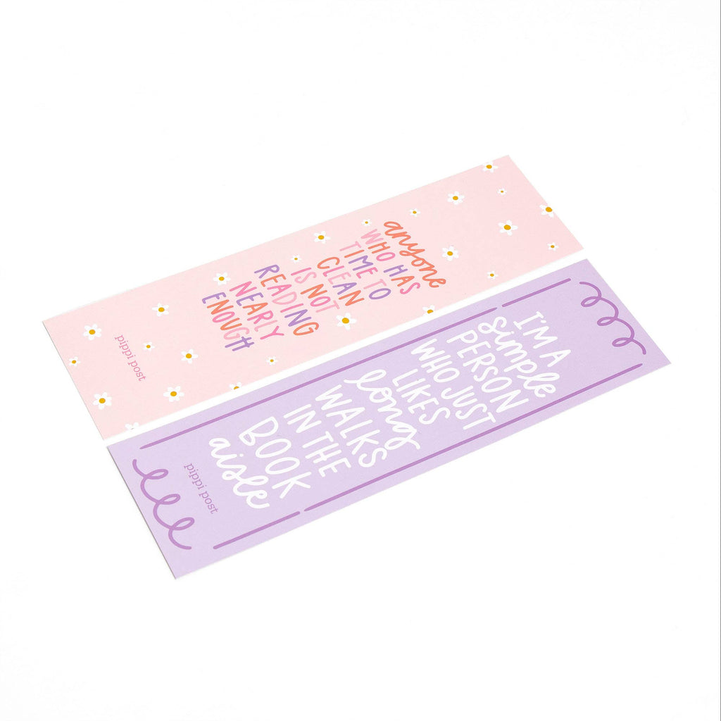 Long Walks in the Book Aisle Bookmark Set of two