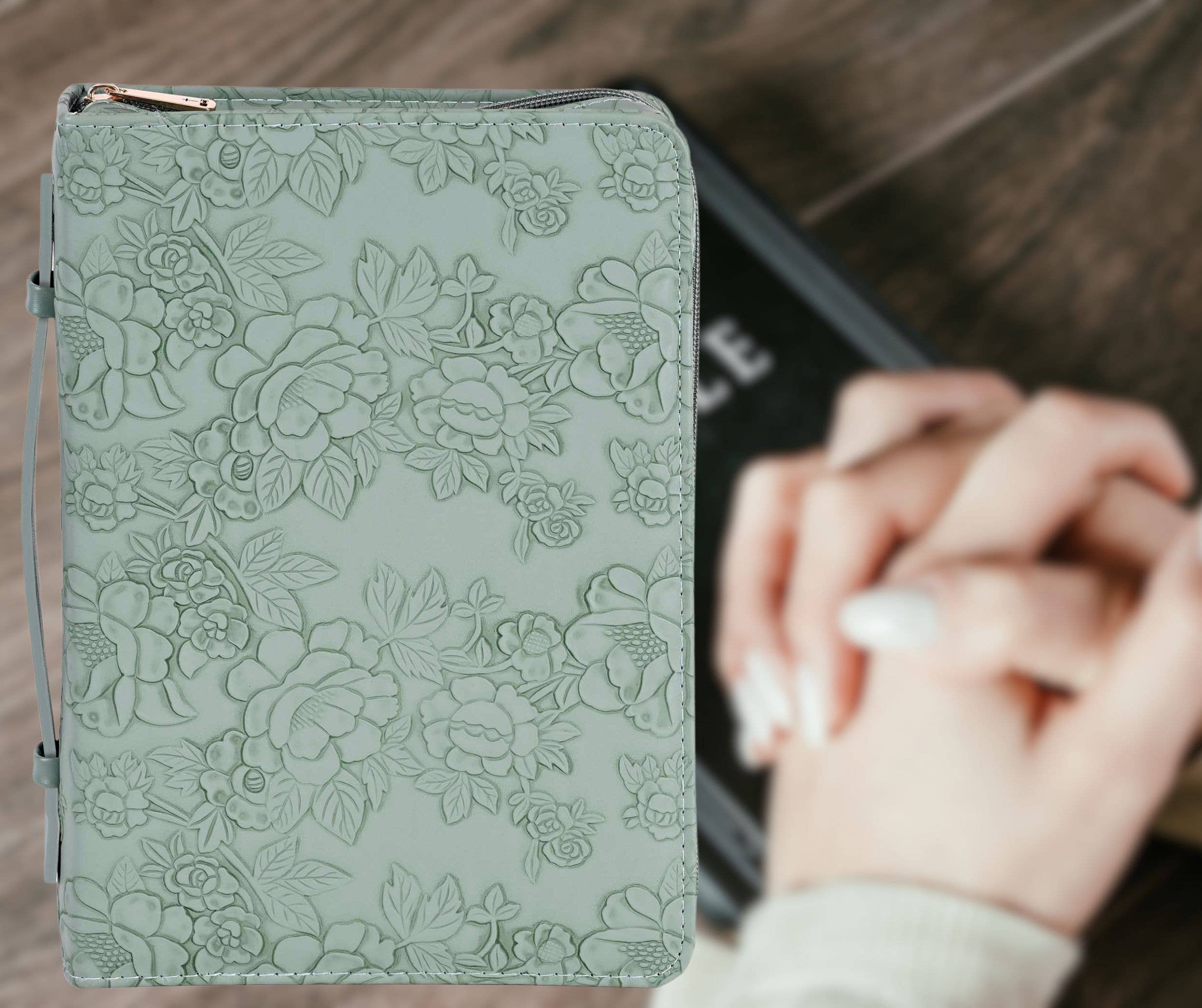 Bible Case Floral LIGHT Green
